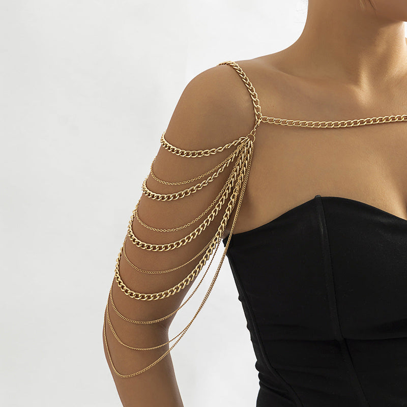 Sexy Multi-Layer Metal Tassel Shawl Nightclub Female Shoulder Chain Body Jewelry