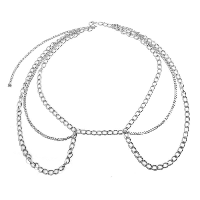 Fashion Sexy Waist Chain Punk Multi-layer Metal Body Jewelry