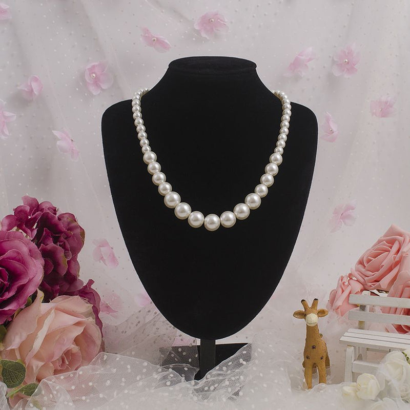 Round Glass Imitation Pearl Necklace Wedding Pearl Necklace for Brides