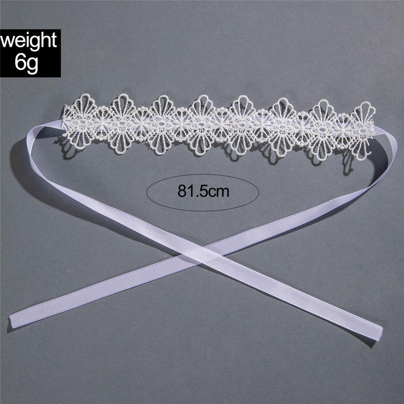 White Fabric Flower Lace Ankle Jewelry