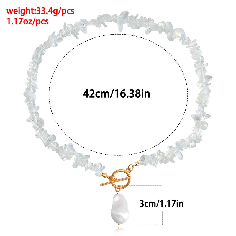 Natural Irregular transparent Stone Necklace