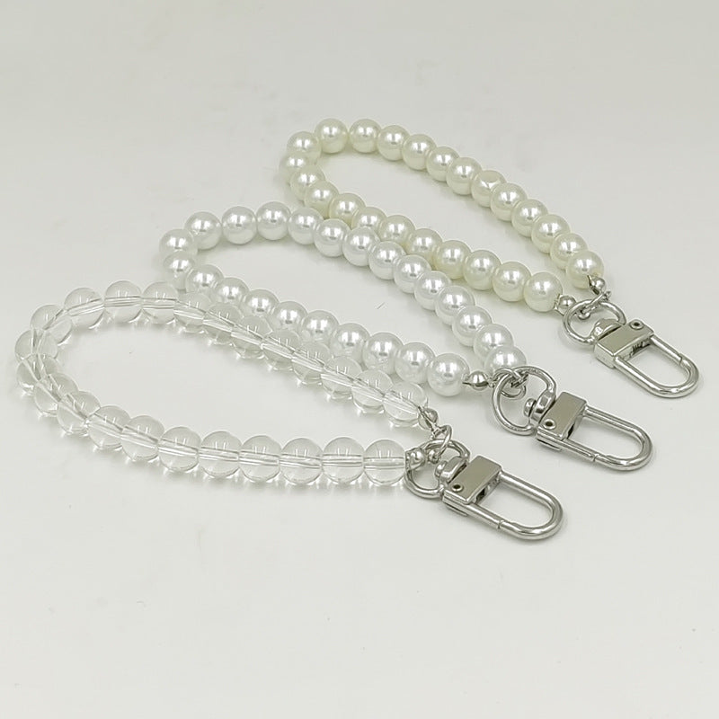 Pearl Mobile Phone Metal Snap Hook Key Chain Phone Charm Strap