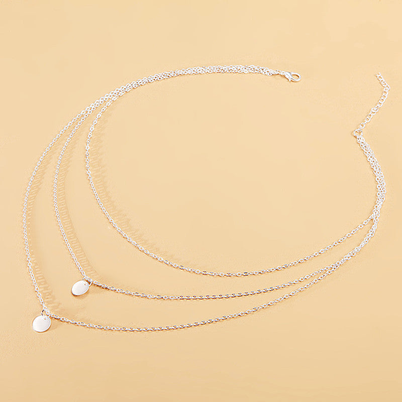 Disc Necklace Layered Round Necklace