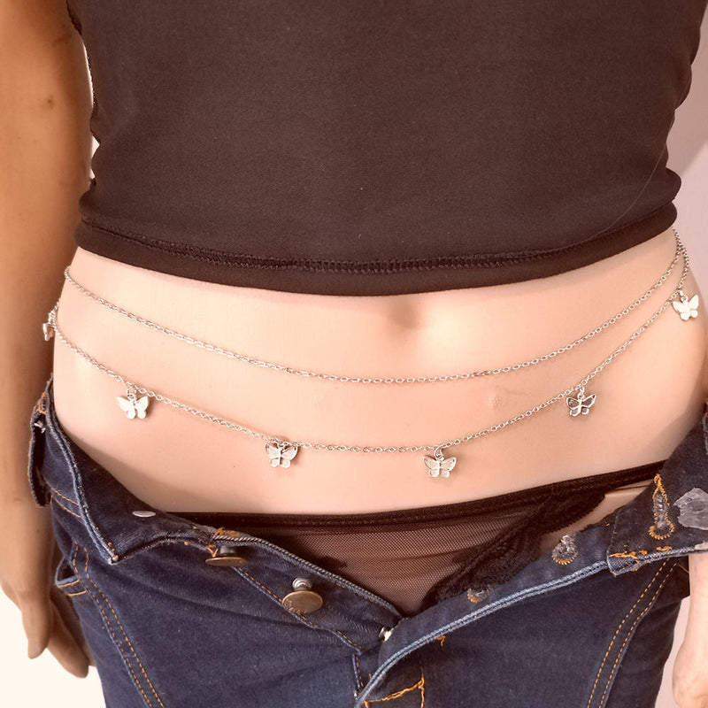 Mini Butterfly Pendant Waist Chain Elegant Waist Belly Chain