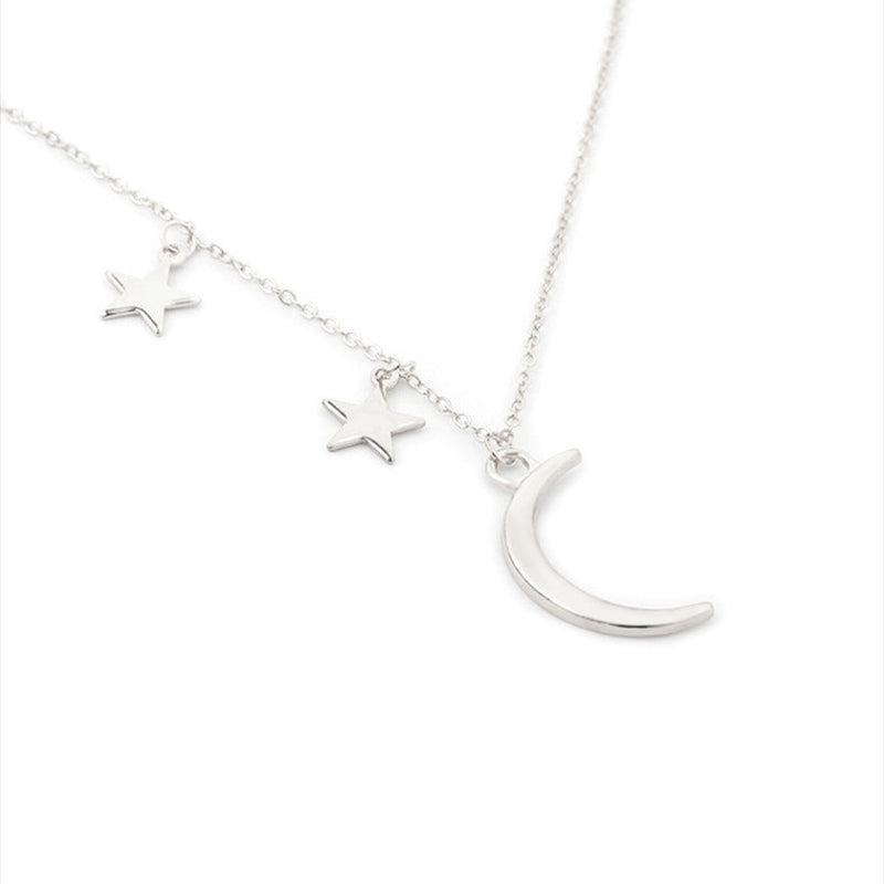 Crescent Moon Star Necklace