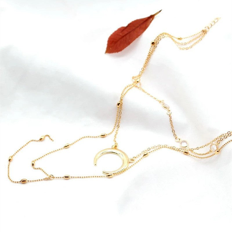 Bohemian Moon Pendant Necklace