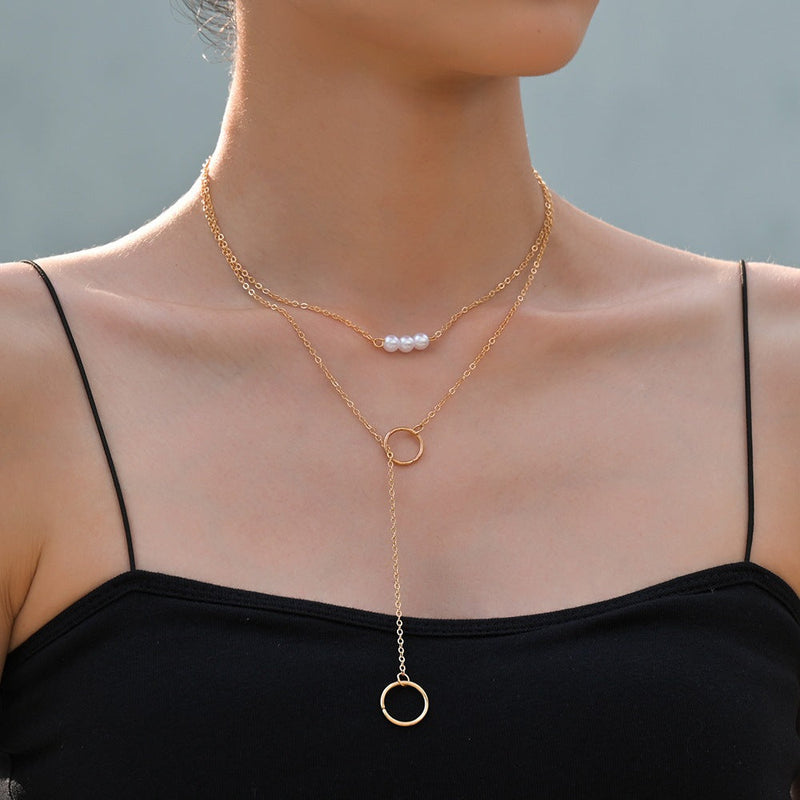 Pearl Drop Lariat Necklace