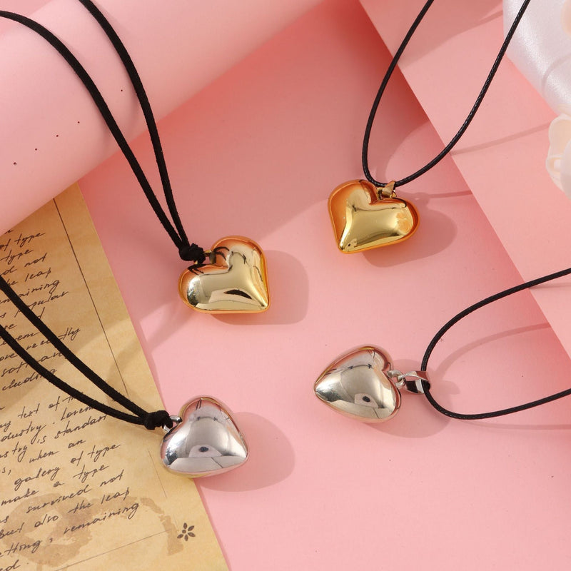 Chunky Puffy Heart Choker Necklace