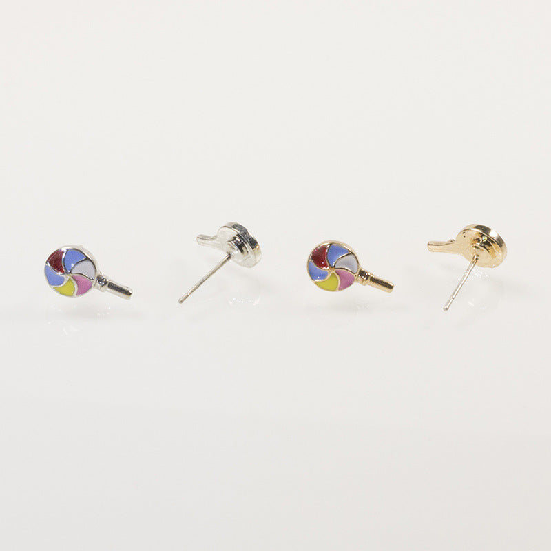 Lollipop flower stud earrings set