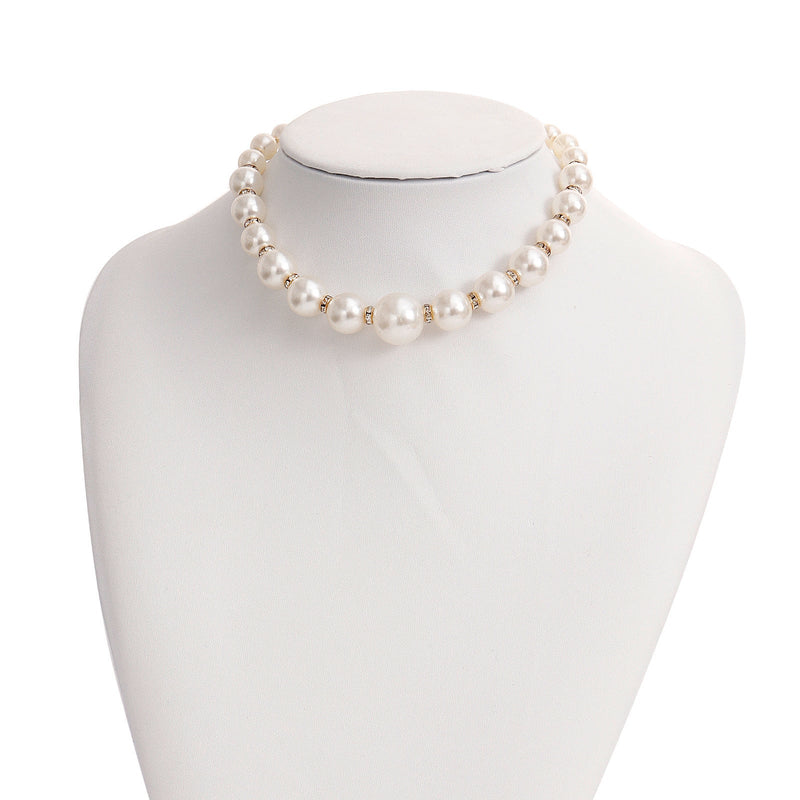 Handmade Big Chunky White Pearl Choker Necklace for Women