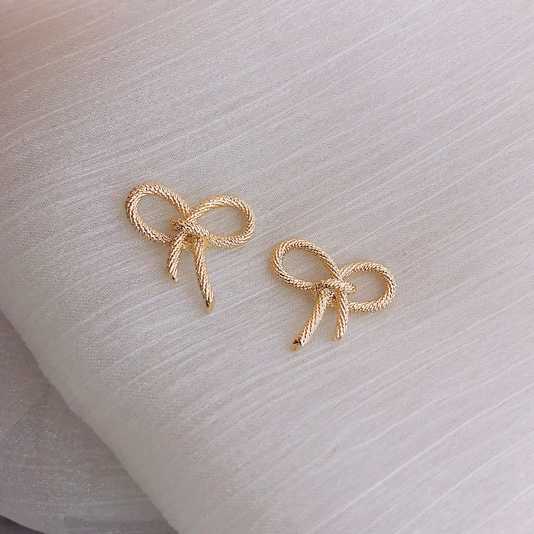 Rope Knot Knotted Ribbon Bow Earrings