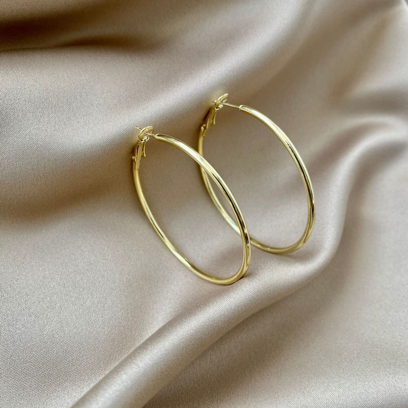Classic Round Circle Big Hoop Earrings