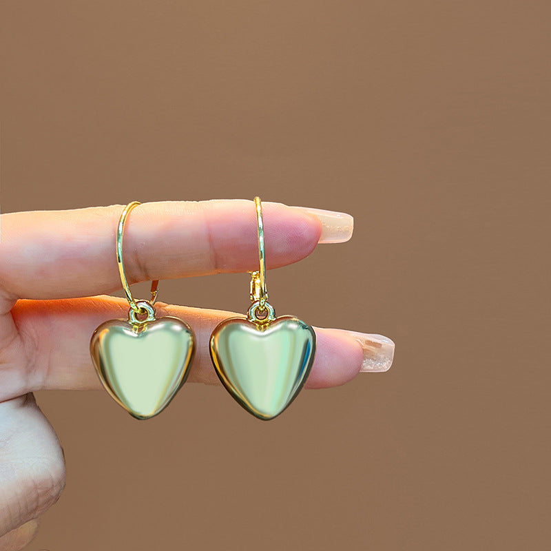Love Heart Charm Hoop Earring