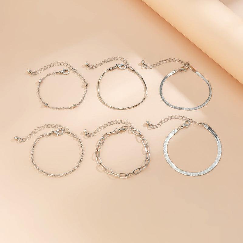 Paperclip Rope Box Chain Bracelet Set