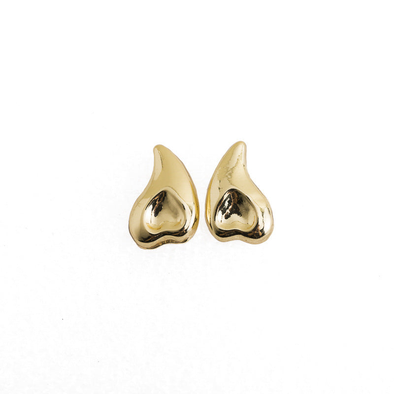 Geometric Waterdrop Hammered Earring