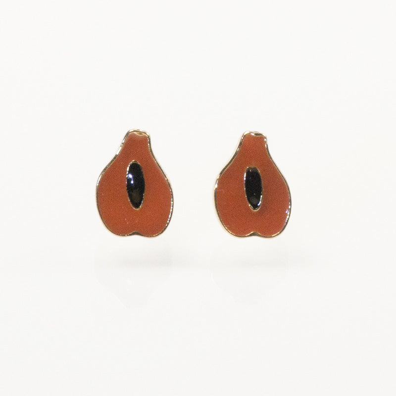 Enamel avocado Stud Earring