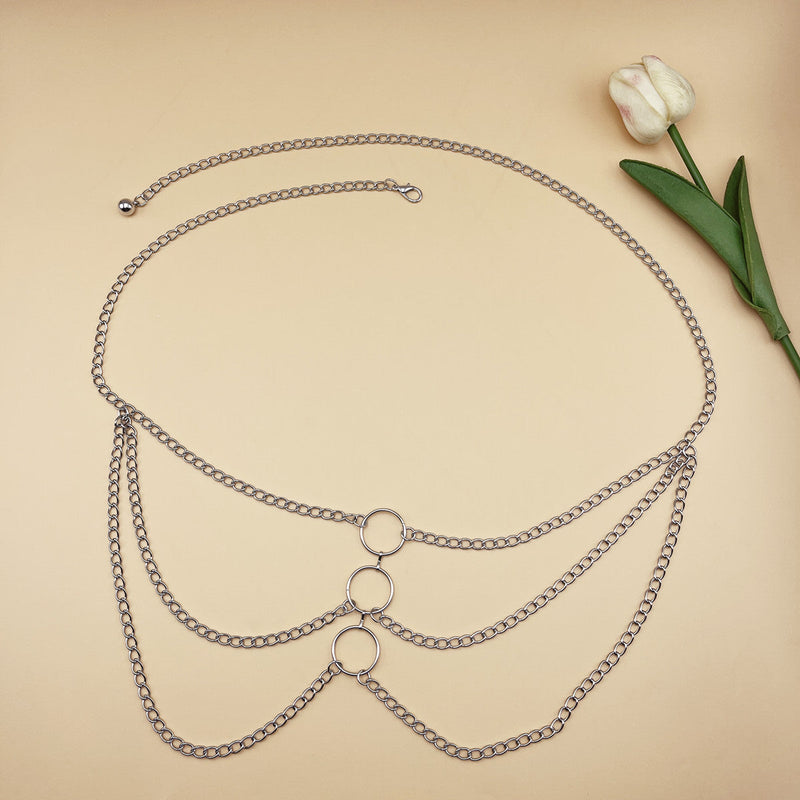 Metal Body Chain Tassel Multilayer Sexy Waist Chain for Women
