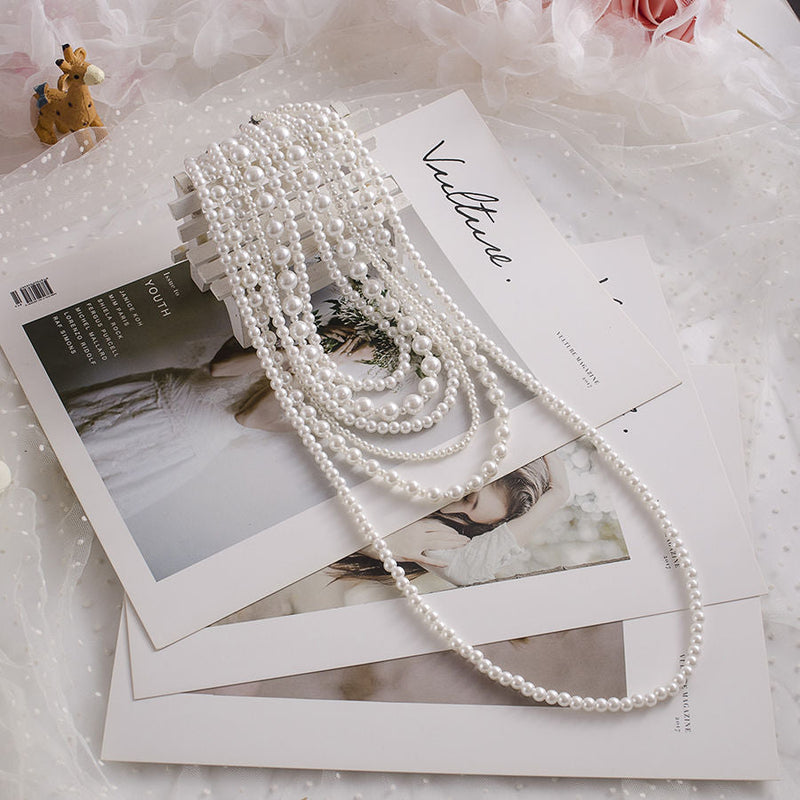 Six-layer Pearl Necklace Wedding Bride Pearl Necklace