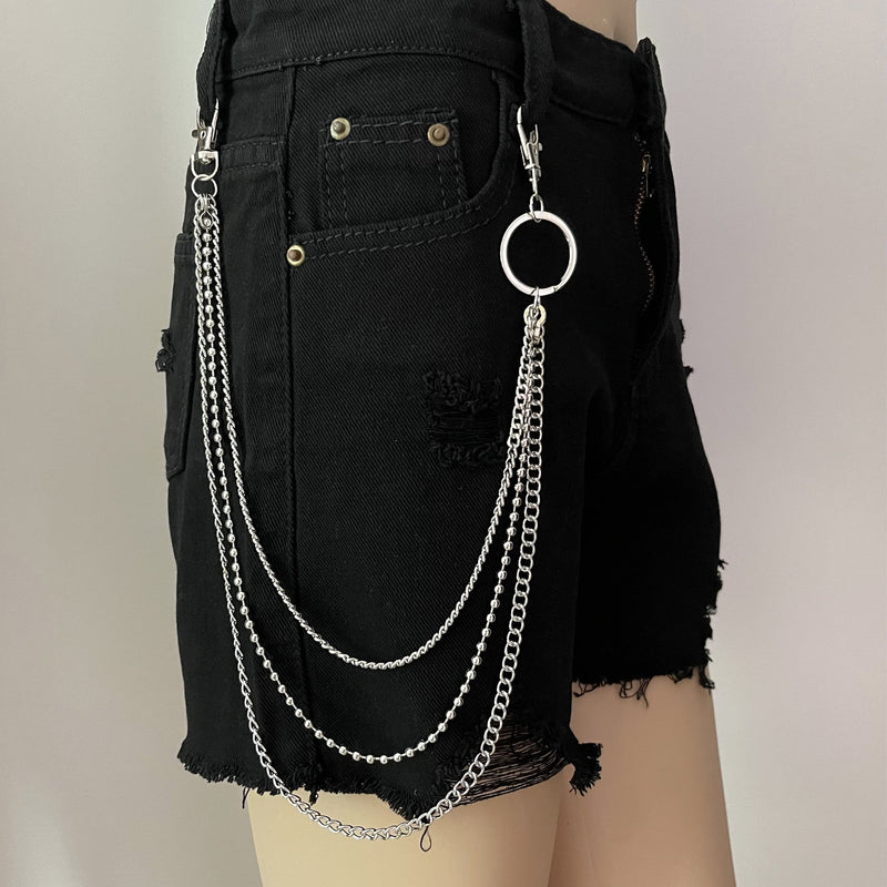 Multi-layer Beaded Wallet Pants Belt Chains