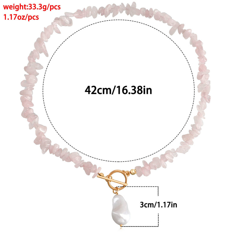 Natural Gravel Gemstone OT Buckle Necklace