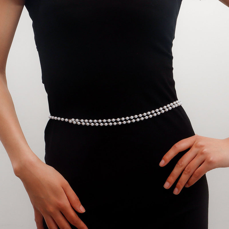 Pearl Beads Waist Chain Layered Belly Chains