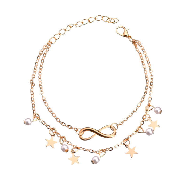 Boho Star Infinity Anklets Fashion Multilayer Foot Chain