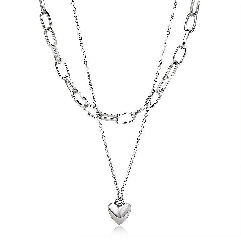 Multi-layer Chain Heart Necklace
