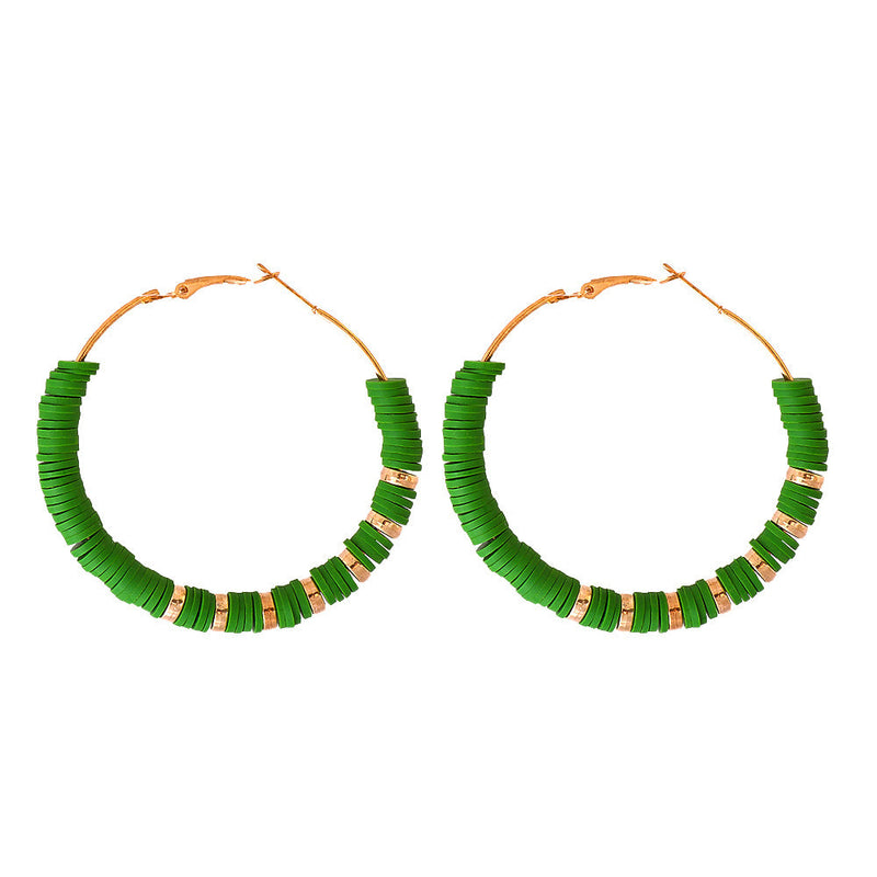 Handmade Lady Clay Hoop Earring