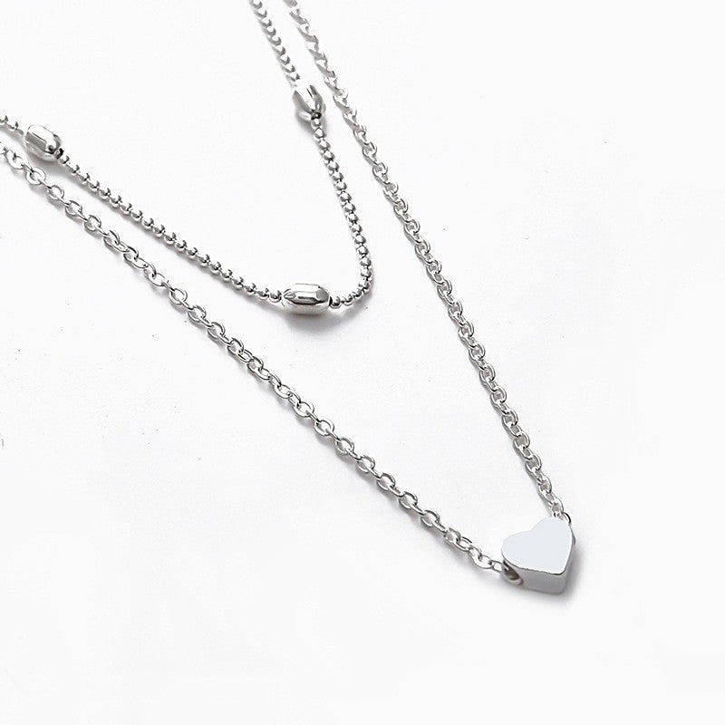 Double Layer Chain Heart Necklace