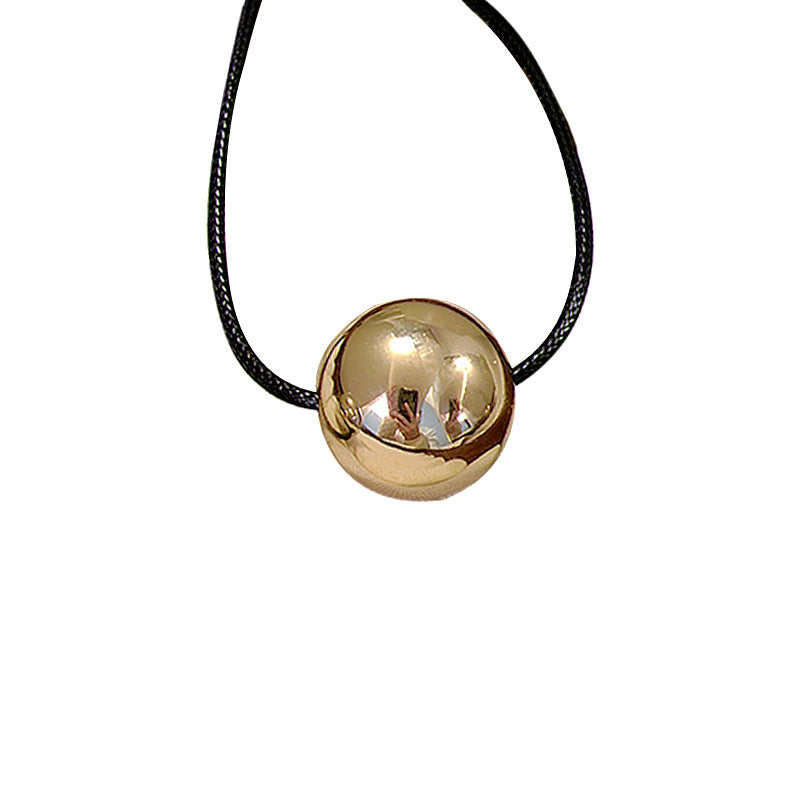 Black Cord Jewelry Ball Pendant Necklace