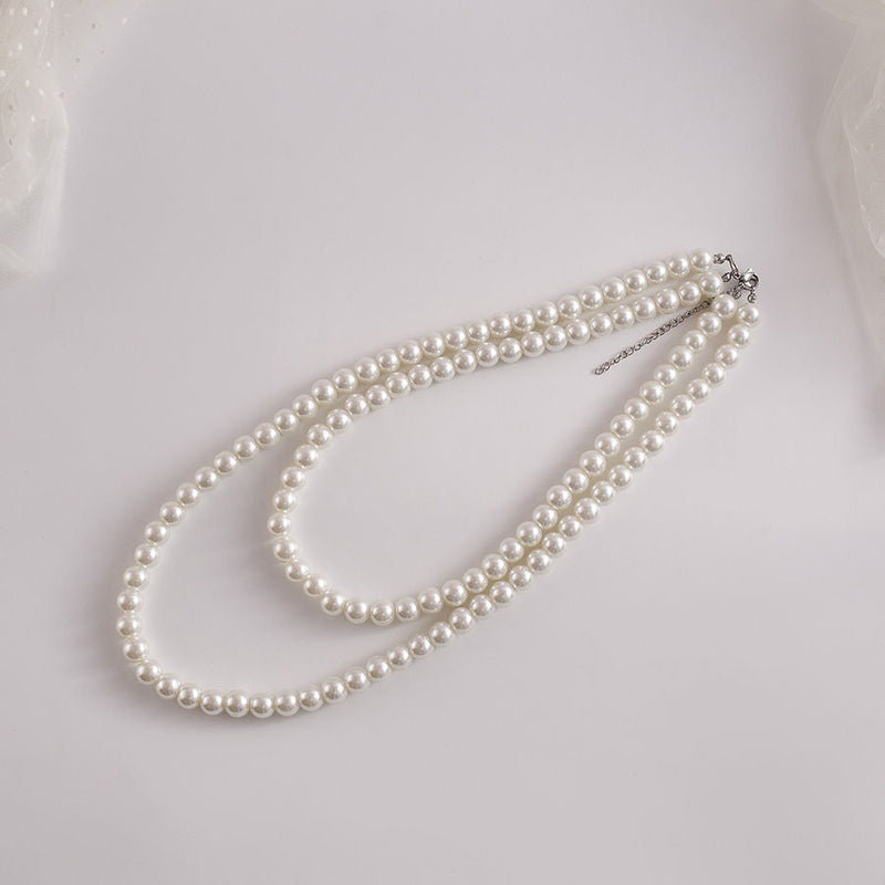 Faux Layer Pearl Beads Necklaces