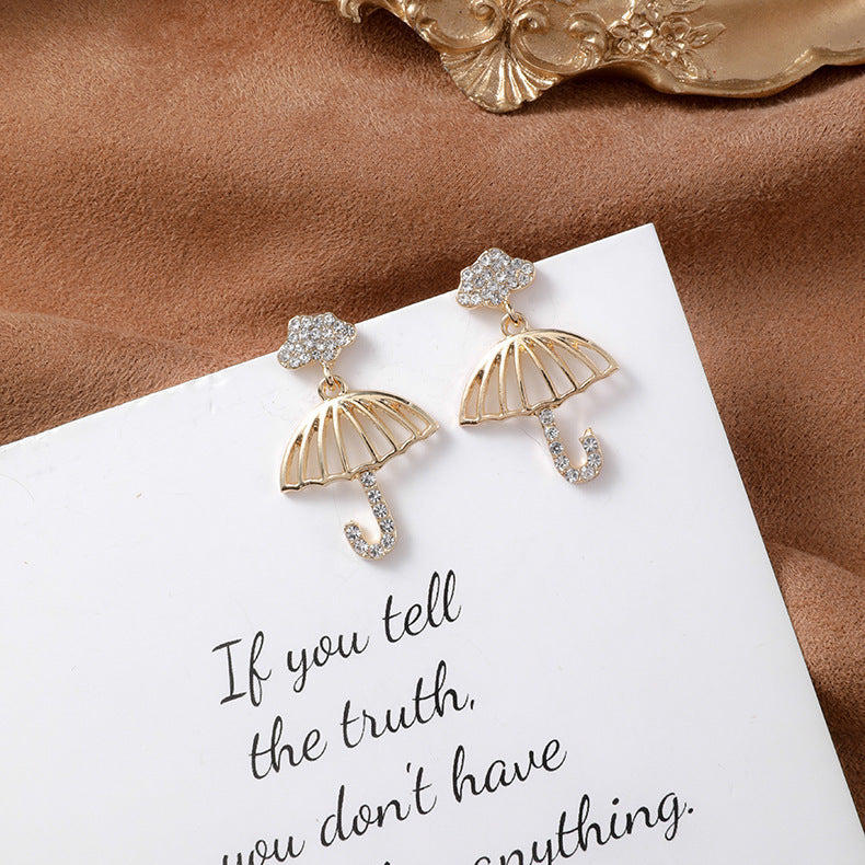 Rhinestone Umbrella Earring