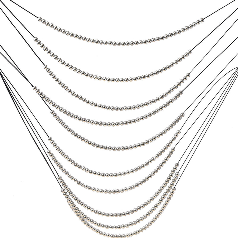 Multi-Layered Necklace Gold Silver Beaded Chains Necklace Sweater Chain