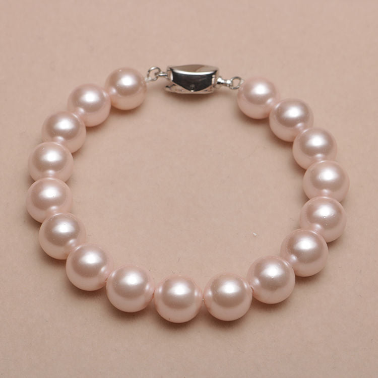 Elastic Beaded Shell Pearl Bracelet