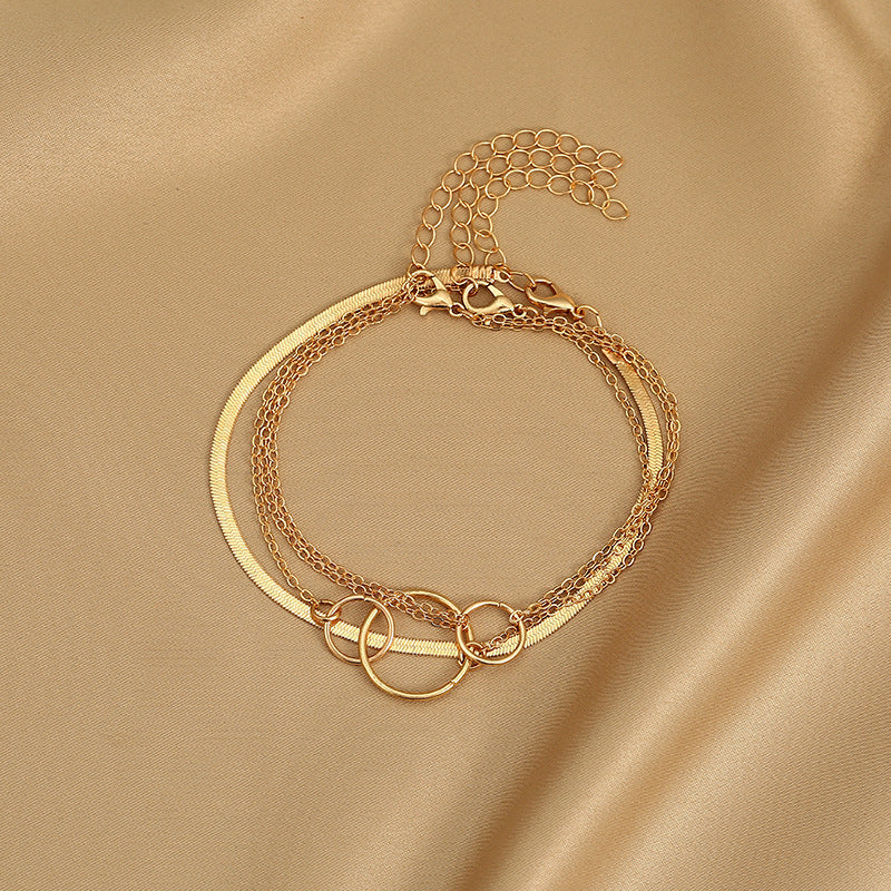 Geometric Double Circle Foot Bracelet