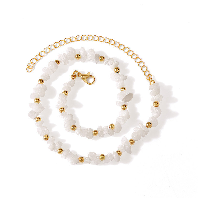 Irregular Natural Stone Beaded Necklace