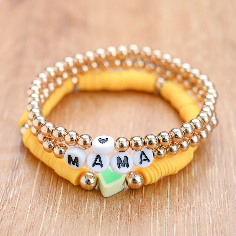 Bohemian Beaded Stretch Bracelets Colors Clay Beads