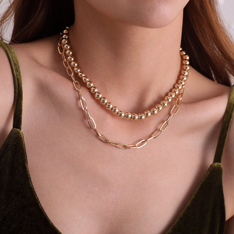 Multiple Paperclip Chain Layer Necklace