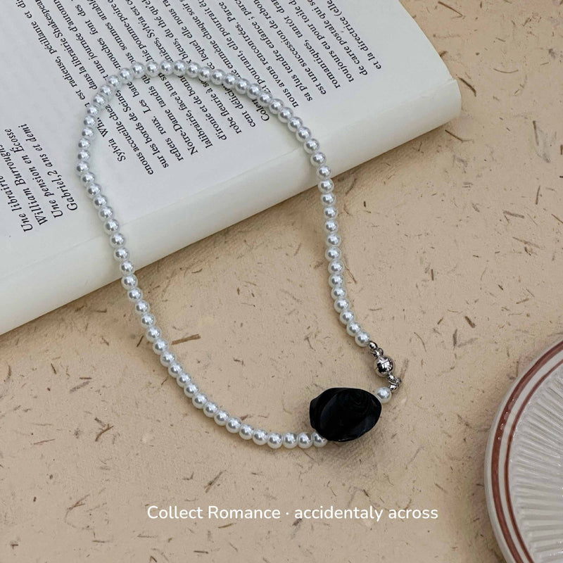 Fashion Rose Flower Pearl Necklace