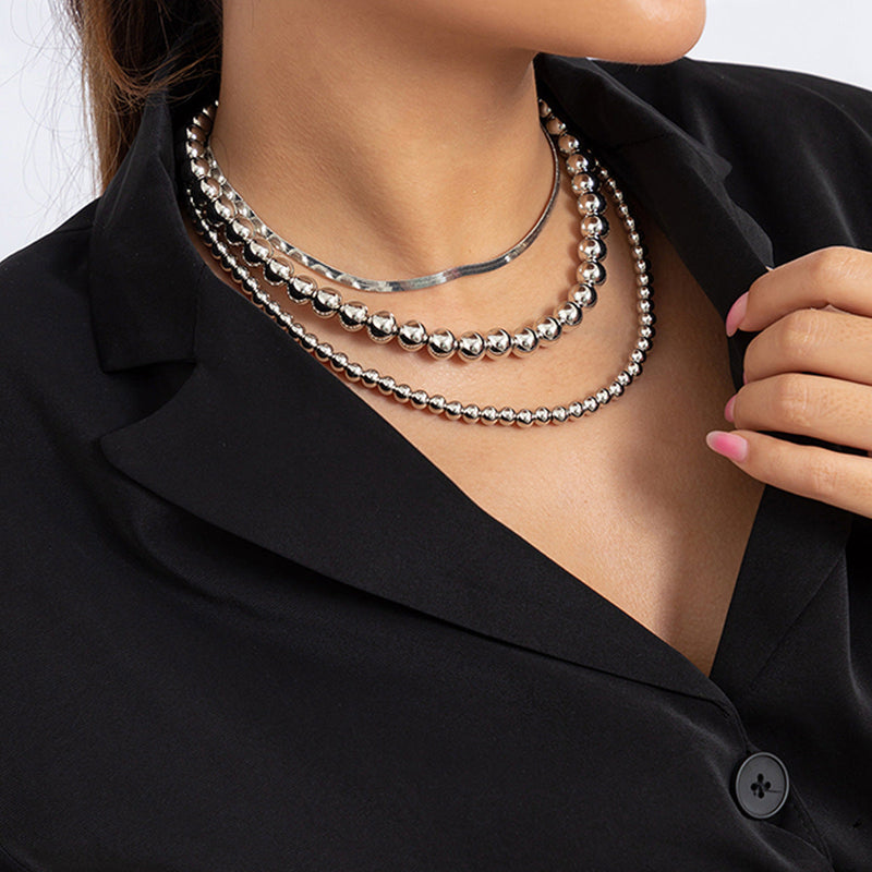 Layered Beaded Neck Jewelry for Women Multi 3 Layers