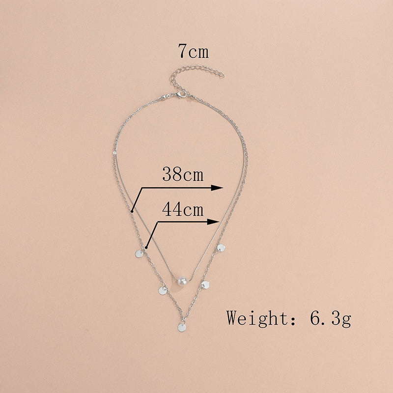 Double Link Chain Round Coin Collar Collier Women Necklaces