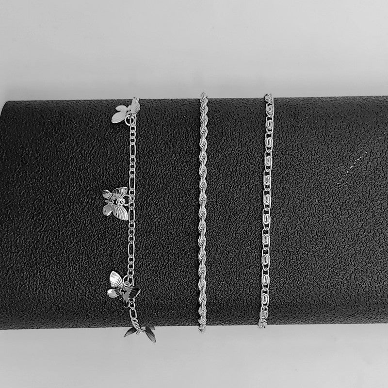 Layered Butterfly Twists Chain Anklet Jewelry