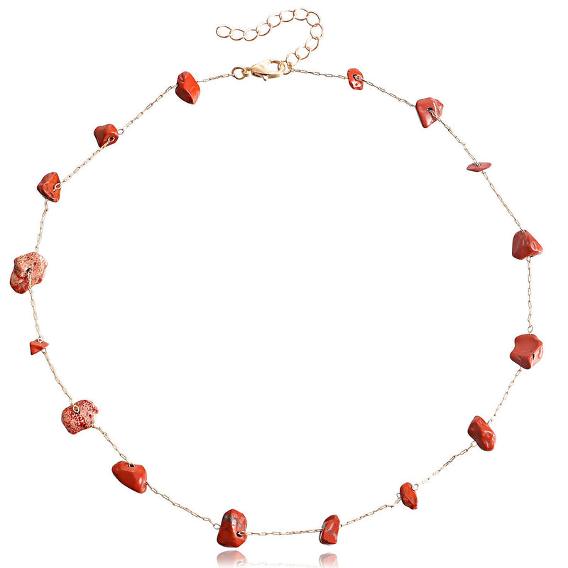 Beach Colorful Natural Irregular Stone Necklace