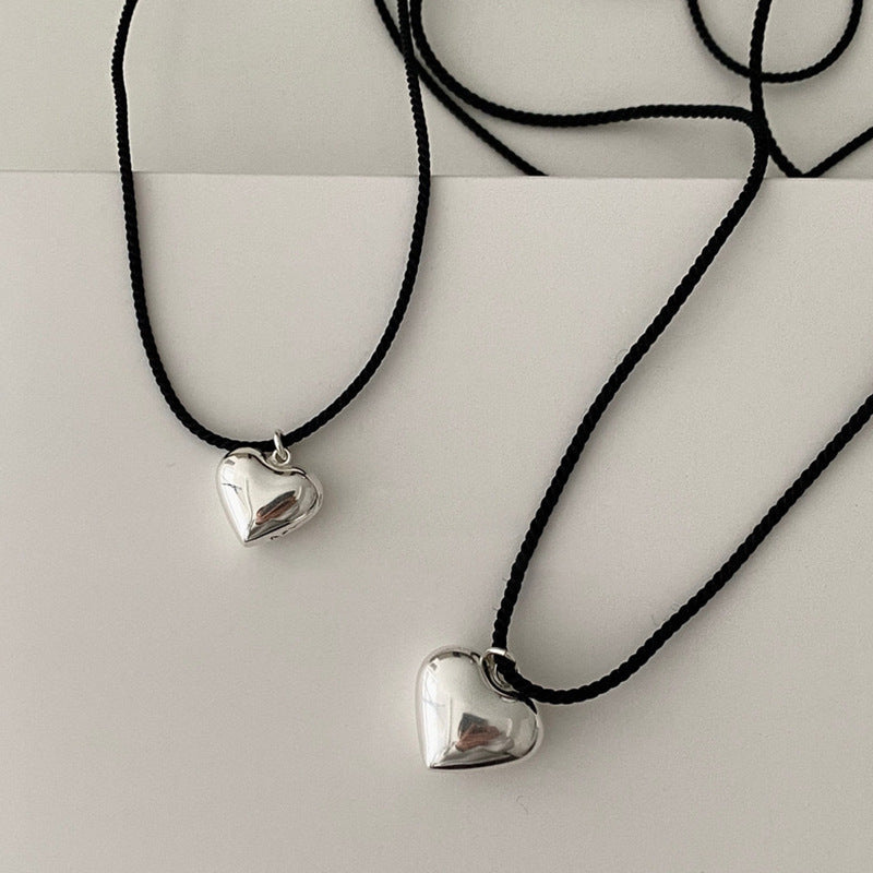 Braided Rope Love Pendant Charm Heart Necklace