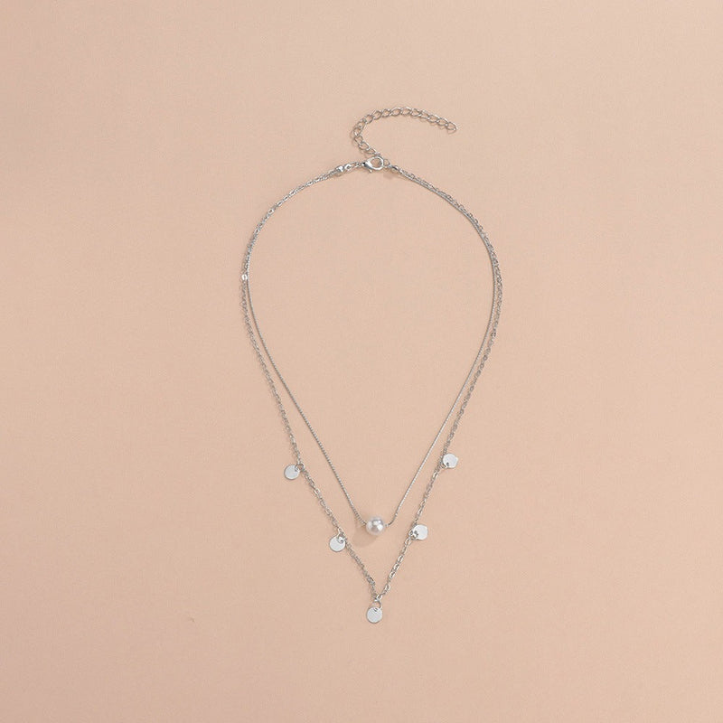 Double Link Chain Round Coin Collar Collier Women Necklaces