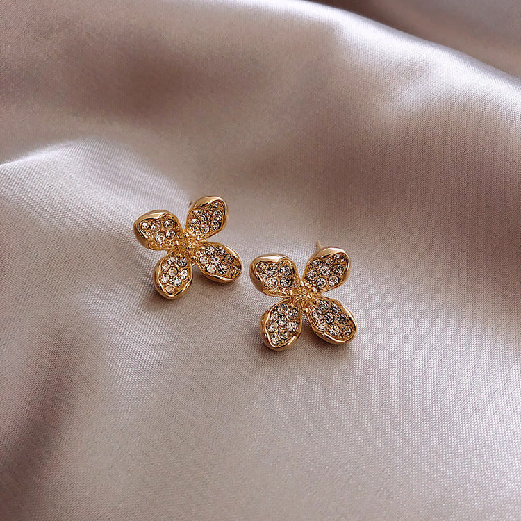 Rhinestone Flower Earring