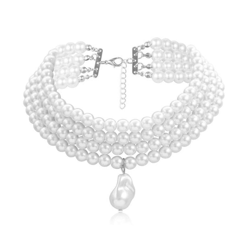 Pearl Necklace Retro Shaped Chain Necklace Wholesale