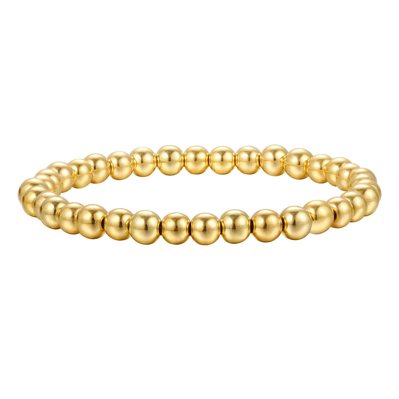 Stackable Stretch Elastic CCB Gold Bead Layered Bracelets