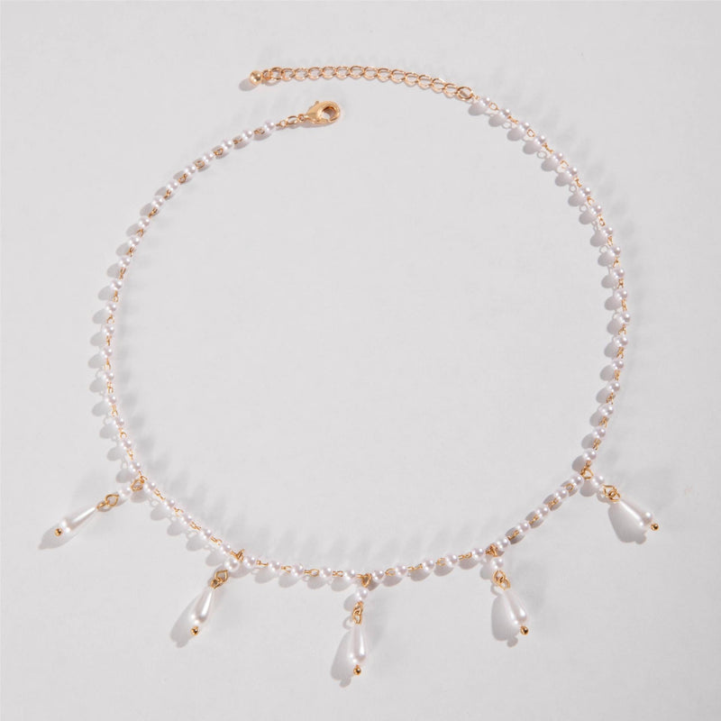 Exaggerated Large Round Pearl Bead Pendant Clavicle Necklace