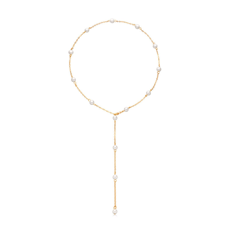 Pearl Chain Tassel Necklace